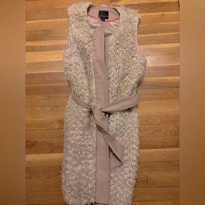 NWOT McGinn Shearling Wool Longline Vest